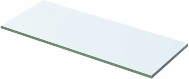 Berkfield Home Clear Glass Wall Mounted Shelf Panel, W: 50 cm, H: 15 cm
