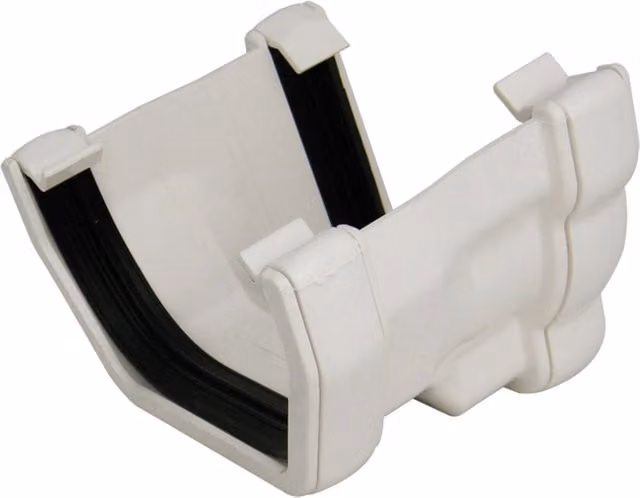 FloPlast Niagara Adaptor To Square Left Hand Gutter System Component, White and Grey