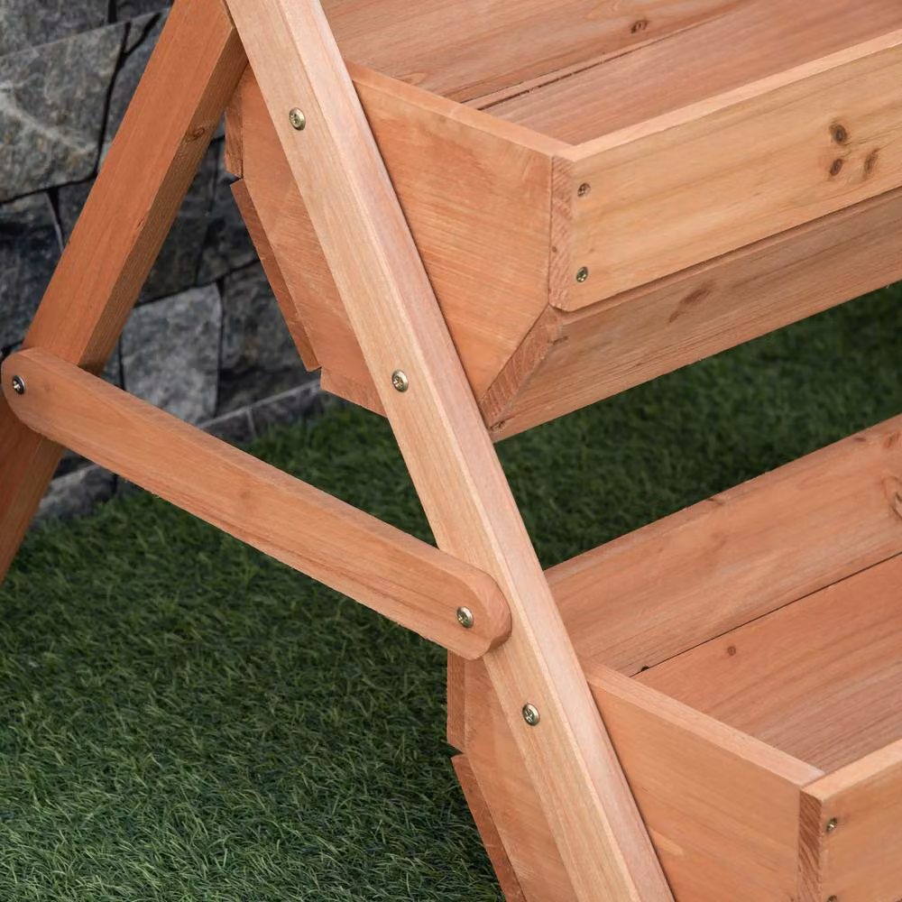 STILVORA 3 Tier Wooden Raised Garden Bed in Brown, W/D/H: 76 x 65 x 23 cm – 4