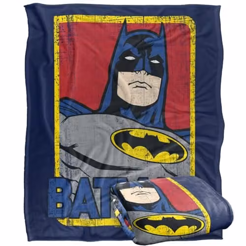 Warner Bros. Batman Super Soft Fleece Throw Blanket, Multicolour, W: 127 cm x L: 152 cm – 1