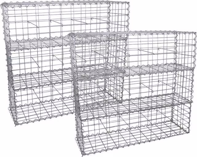 Monstershop Silver Galvanised Steel Gabion Baskets, 6 Pack, W/D/H: 100 x 30 x 30 cm – 1