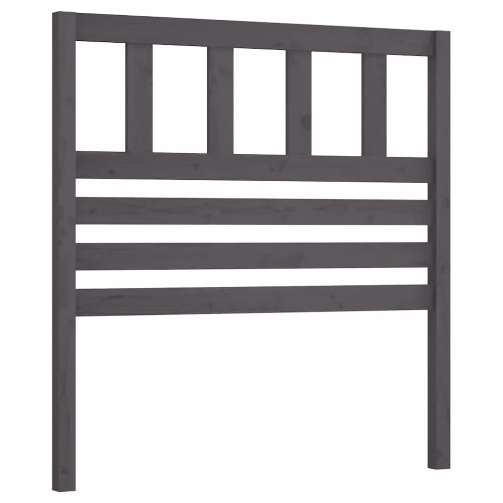 Berkfield Home Grey Rustic Solid Pine Wood Bed Headboard W/D/H: 81 x 4 x 100 cm – 2