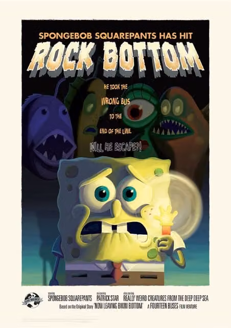 SpongeBob SquarePants Limited Edition Multicolour Paper Art Print Illustration