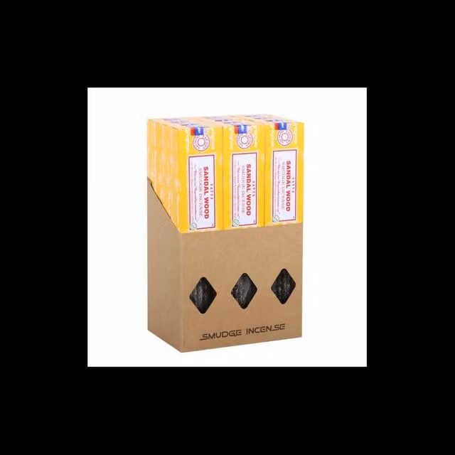 KDMD Satya Sandalwood Smudge Incense Sticks, 12 Pack, 25g, Yellow – 1