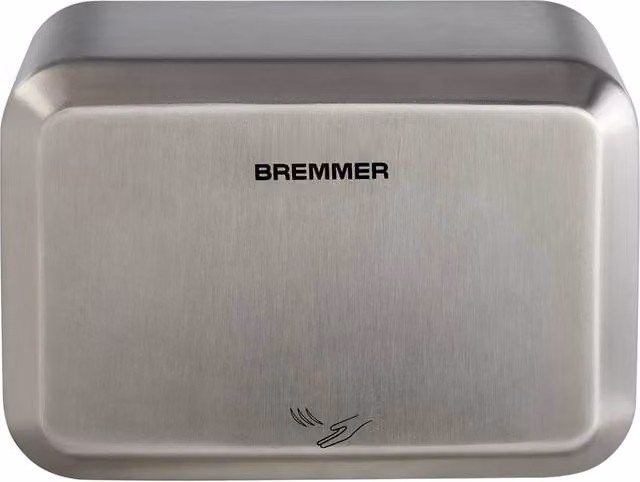 Bremmer Nano Blade Compact Wall Mounted Hand Dryer in Silver Brushed Stainless Steel – 1