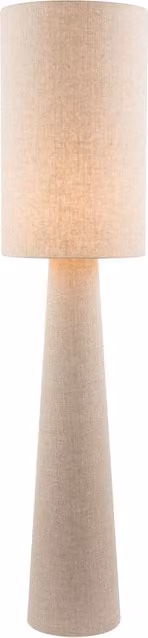 Happy Homewares Modern Beige Fabric Floor Lamp with Cylinder Shade and E27 Base – 1