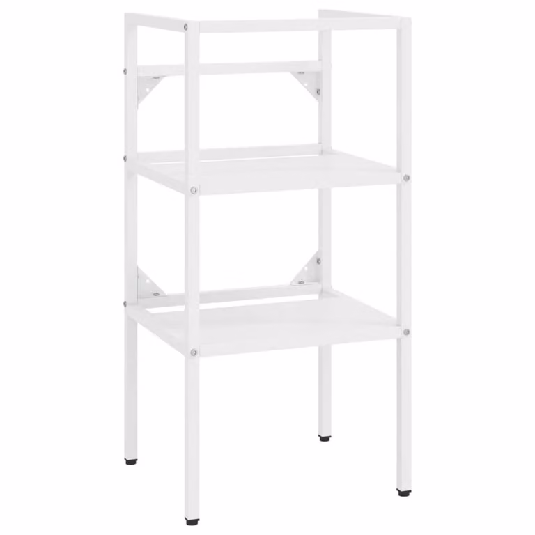 Berkfield Home White Metal Bathroom Washbasin Frame, W: 40 cm, D: 38 cm, H: 83 cm