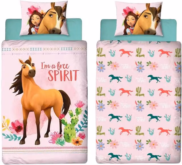 Spirit Reversible Floral Duvet Set and Pillowcase, Multicolour, W: 90 cm, L: 200 cm