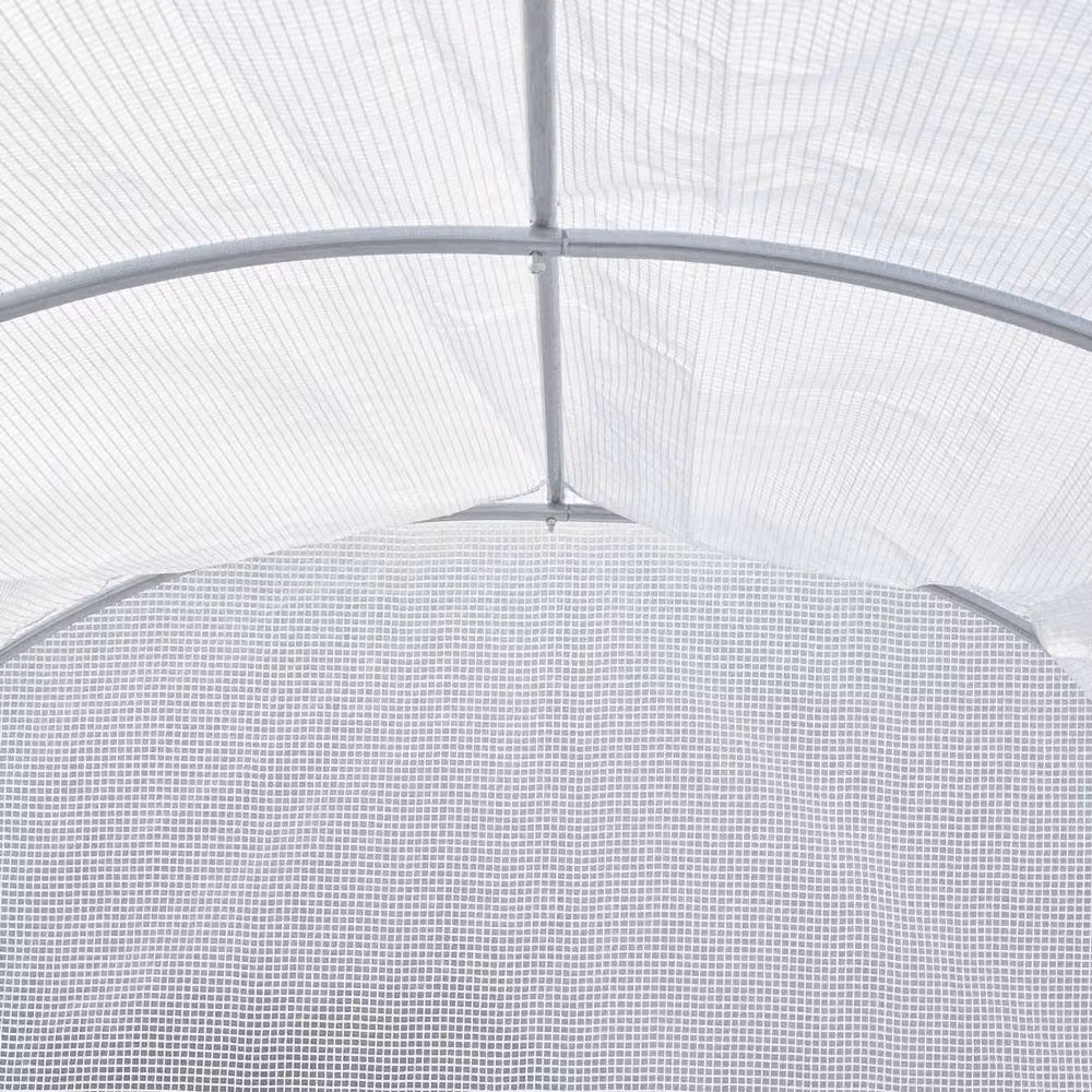 Living and Home White Walk-in Outdoor Tunnel Greenhouse with Steel Frame, W/D/H: 300 x 200 x 200 cm – 4