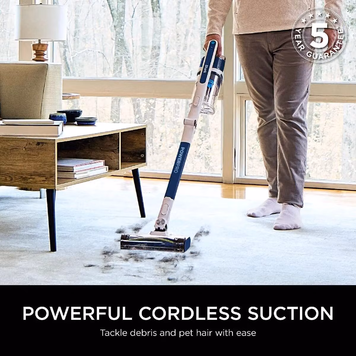 Shark PowerPro Cordless Stick Bagless Vacuum Cleaner in Blue with Anti-Tangle Roller and Car Use Capability – 11