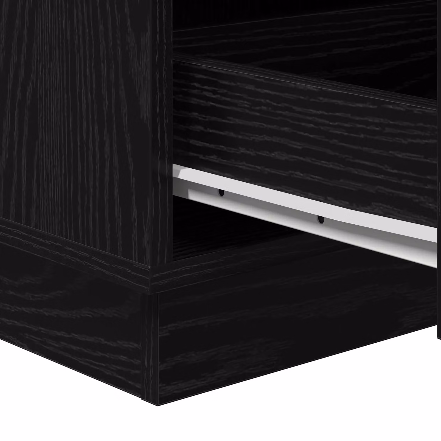Berkfield Home Modern Black Oak Bedside Cabinet with Integrated LED Lighting, W: 39 cm, D: 34.5 cm, H: 65 cm – 6