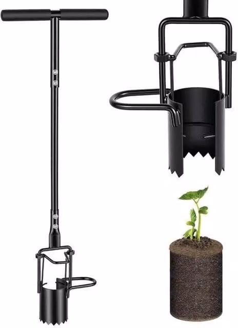 Kelvenix Long Handle Garden Bulb Planter in Black, 100g – 1