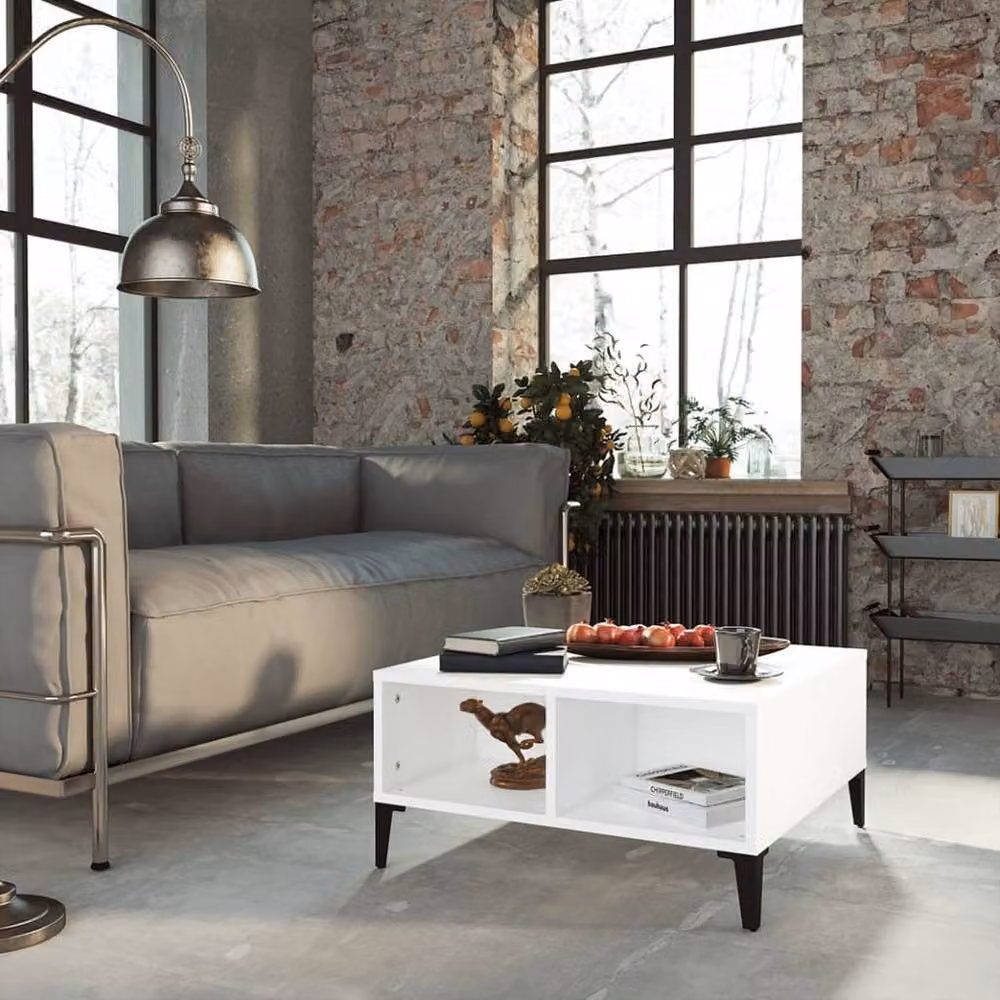 Berkfield Home Modern Square Coffee Table in White, W/D/H: 60 x 60 x 30 cm – 2