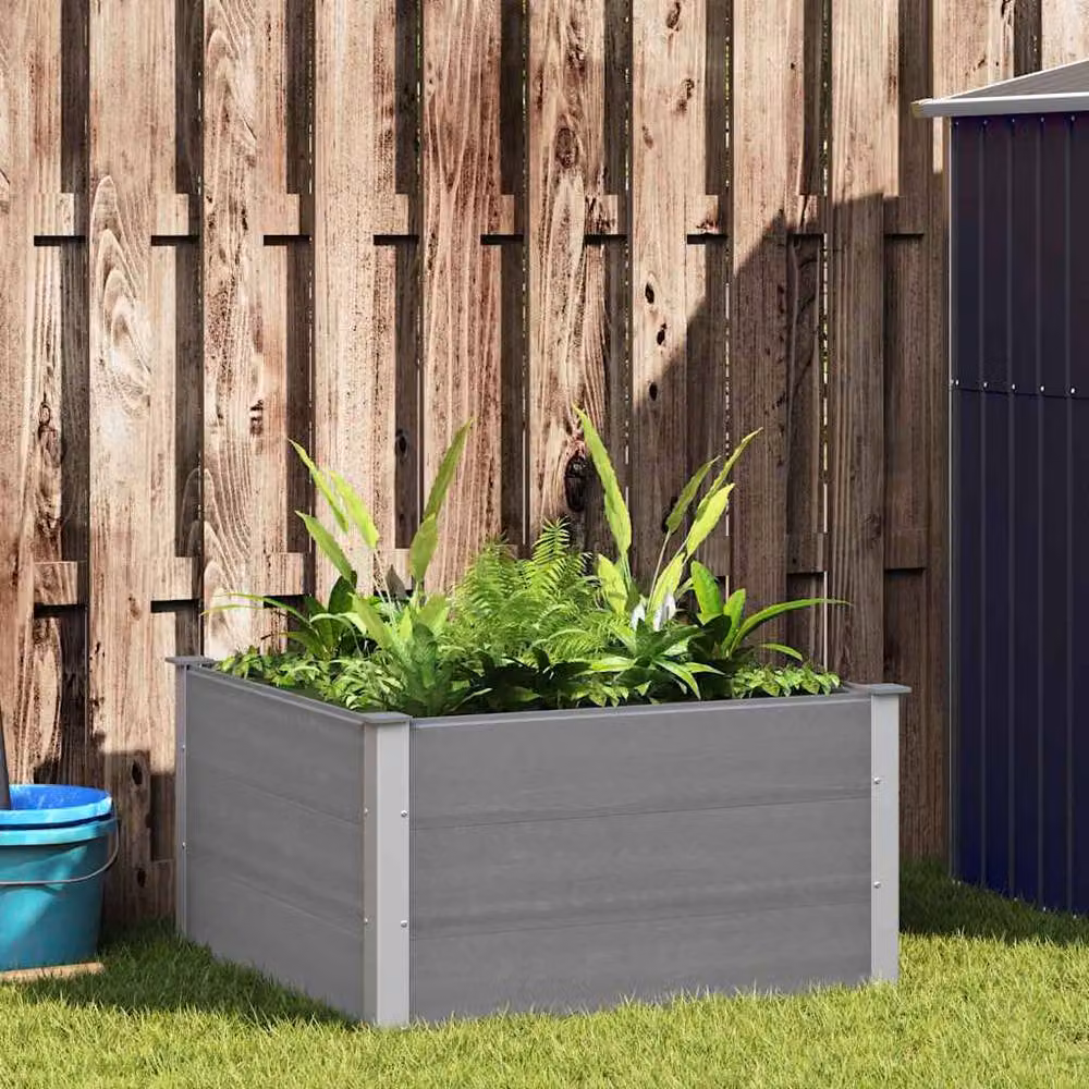 Berkfield Home Garden Grey WPC Raised Bed W/D/H: 100 x 100 x 54 cm – 2