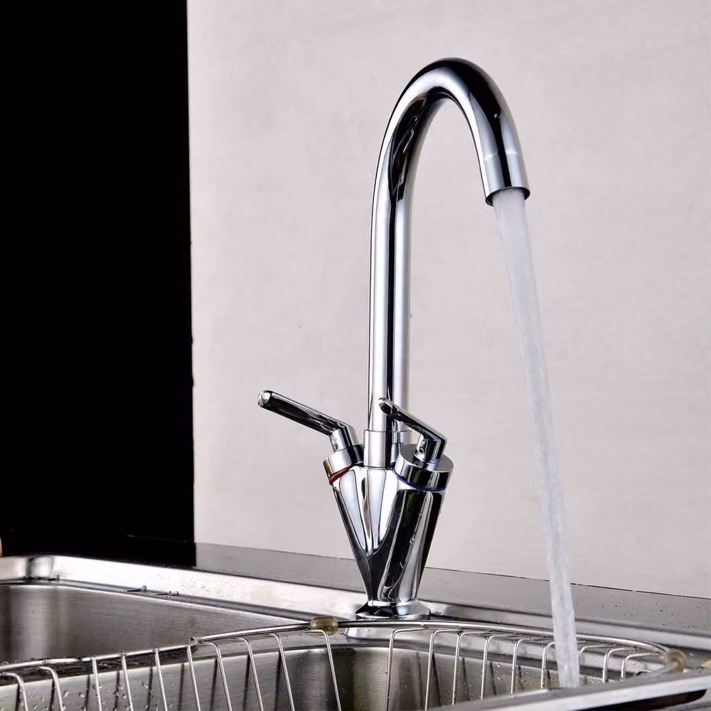 VOGREX Chrome Kitchen Mono Sink Tap with Luxury Waterfall Modern Single Lever Mixer in Silver – 2