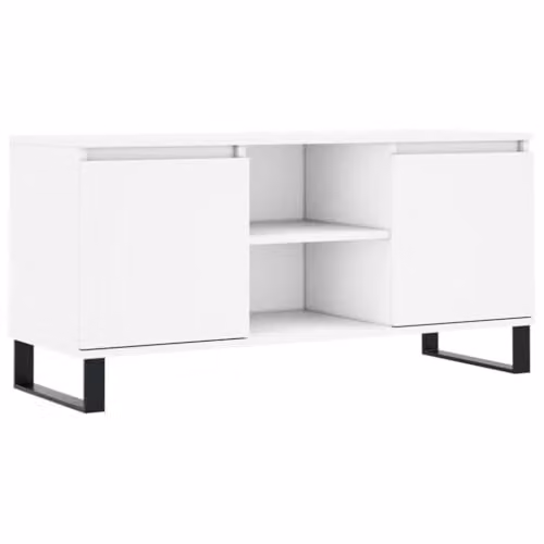vidaXL Modern White TV Cabinet W: 104 cm, D: 35 cm, H: 50 cm