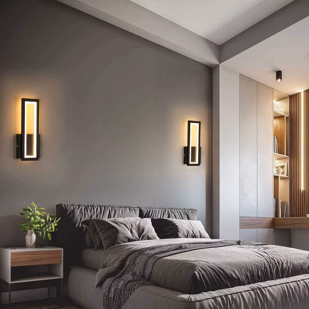 Kelvenix Modern LED Up and Down Wall Light, Black with Warm White Acrylic – 5