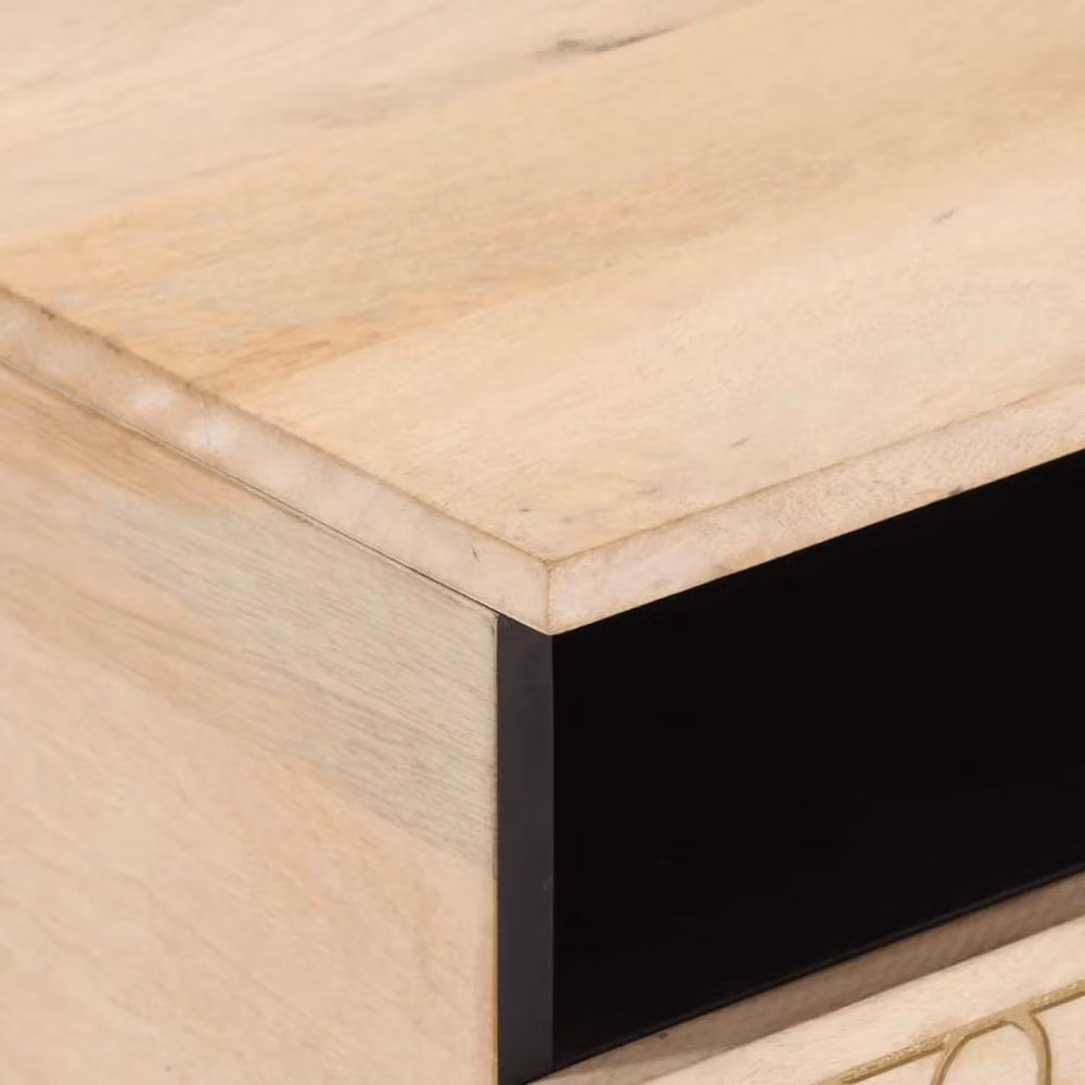 Berkfield Home Mango Wood Coffee Table in Light Tan, W: 80 cm, D: 54 cm, H: 40 cm – 3