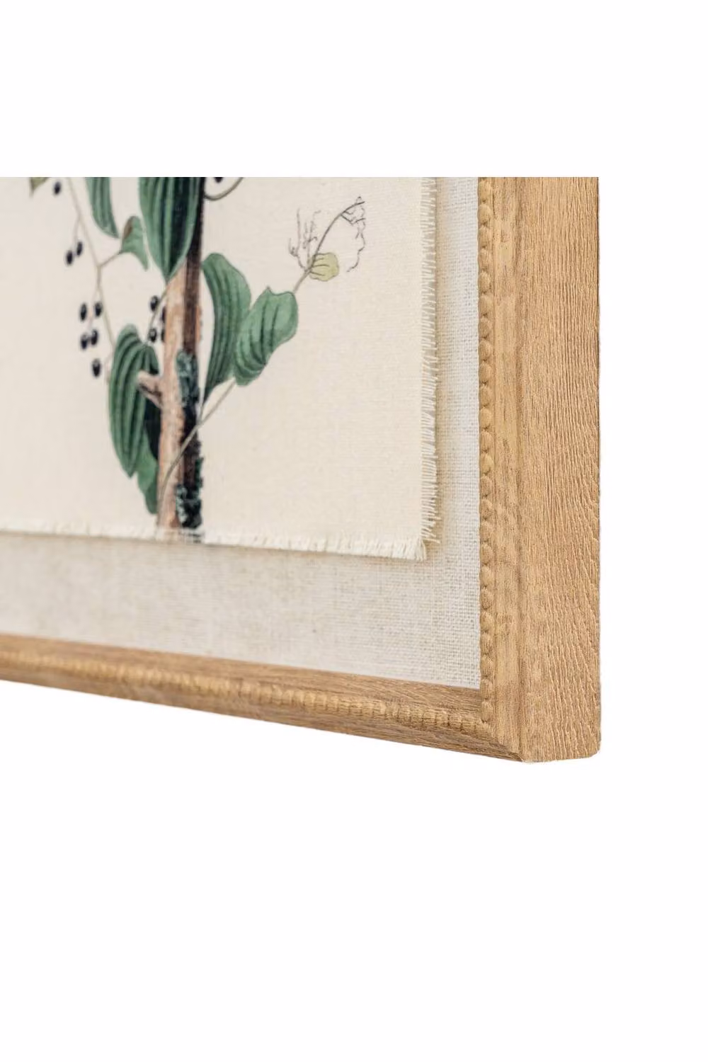 KDMD Flora & Fauna Shrikes Collection Beaded Frame Linen Wall Art in Brown – 2