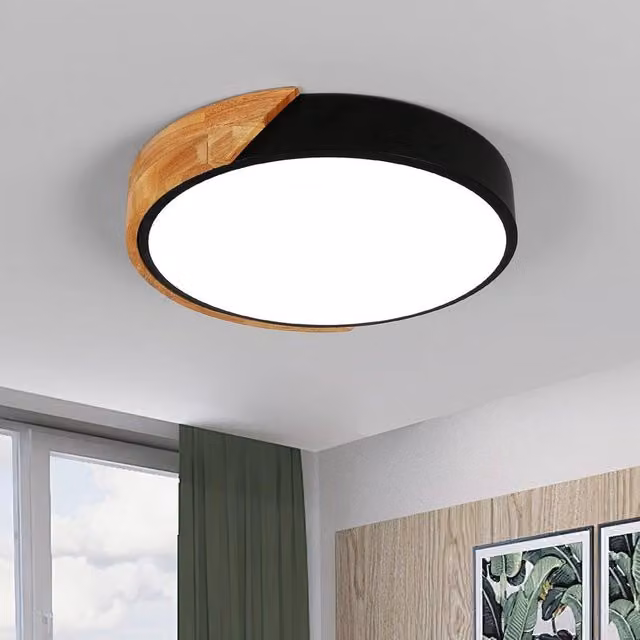 Goeco Modern Round LED Ceiling Light, 24W, 6500K, Diameter: 30 cm, Black – 1