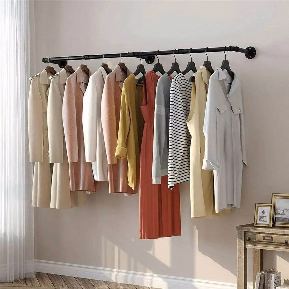 Kelvenix Industrial Metal Clothes Rail in Matt Black – 3