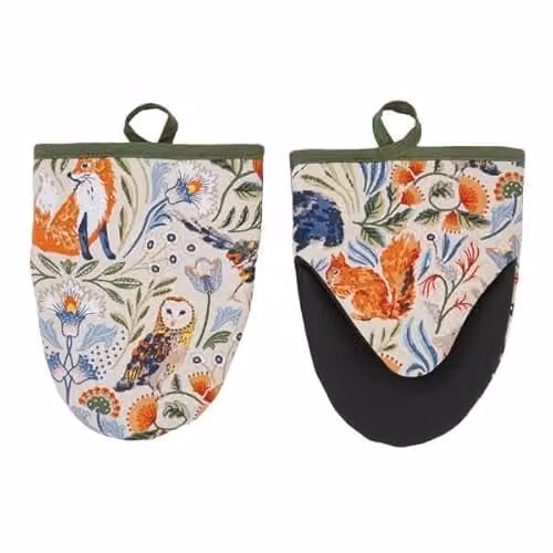Ulster Weavers Woodland Animals Microwave Oven Mitts, 100% Cotton, Multicolour, W: 18 cm x D: 14.5 cm – 4