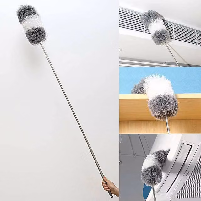 NESTLUNE 280cm Extendable Microfibre Feather Duster with Telescopic Handle in Grey