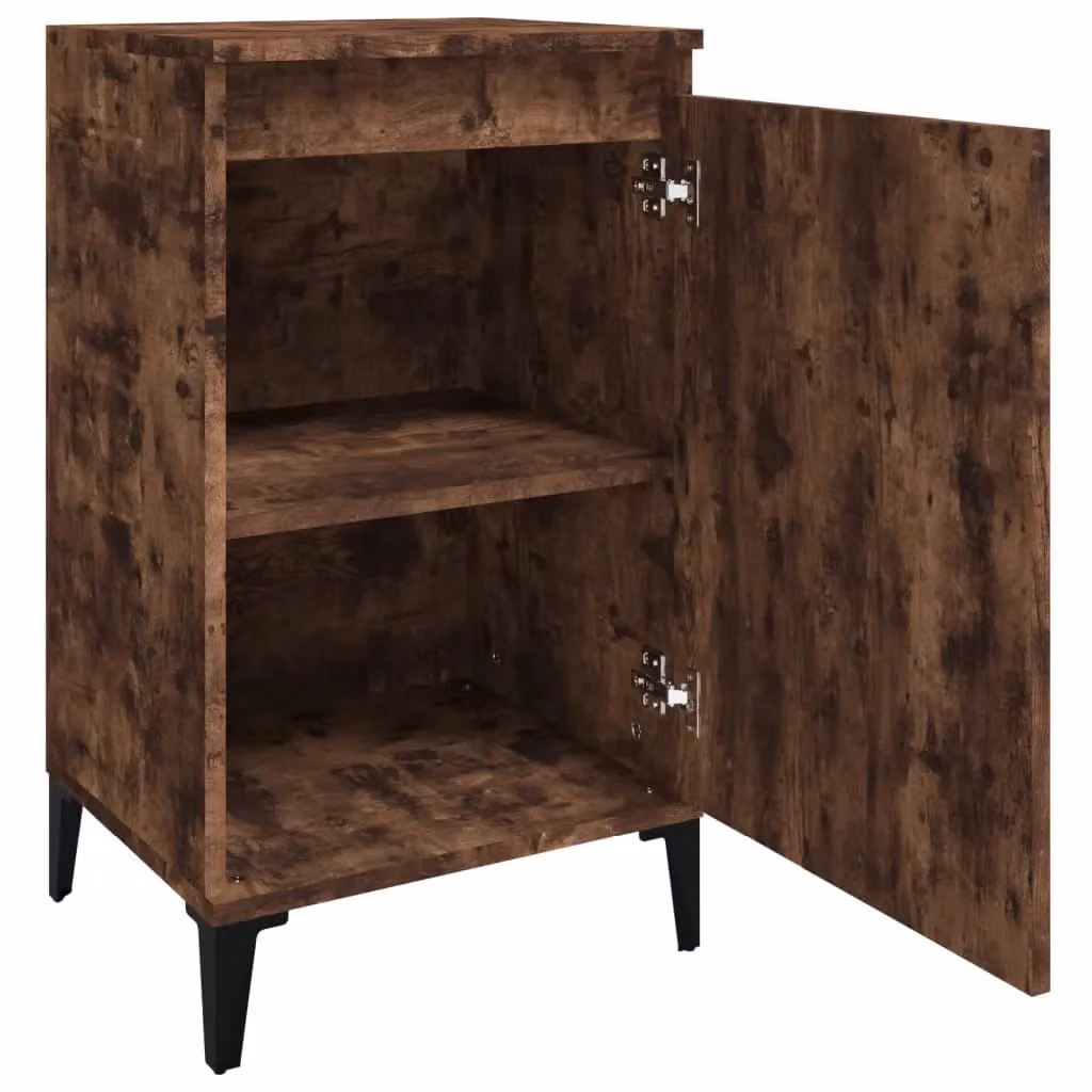 Berkfield Home Set of 2 Smoked Oak Bedside Cabinets in Brown, W/D/H: 40 x 35 x 70 cm – 5