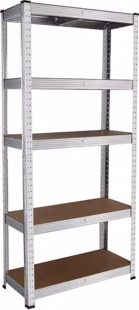 House of Home 5 Tier Heavy Duty Boltless Metal Garage Racking Shelving Unit, Silver