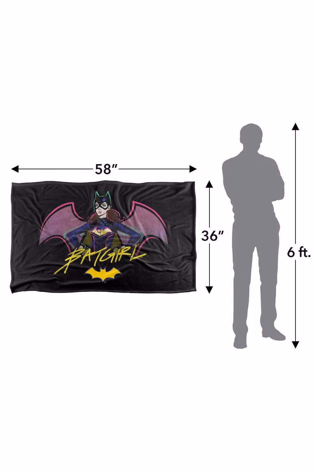Warner Bros. DC Batgirl Women's Super Soft Fluffy Polyester Throw Blanket, Multicolour, Extra Large – 3