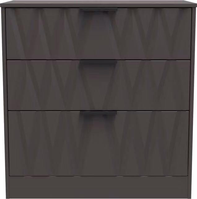 Ready Assembled 2 U Washington 3 Drawer Deep Chest in Dark Grey