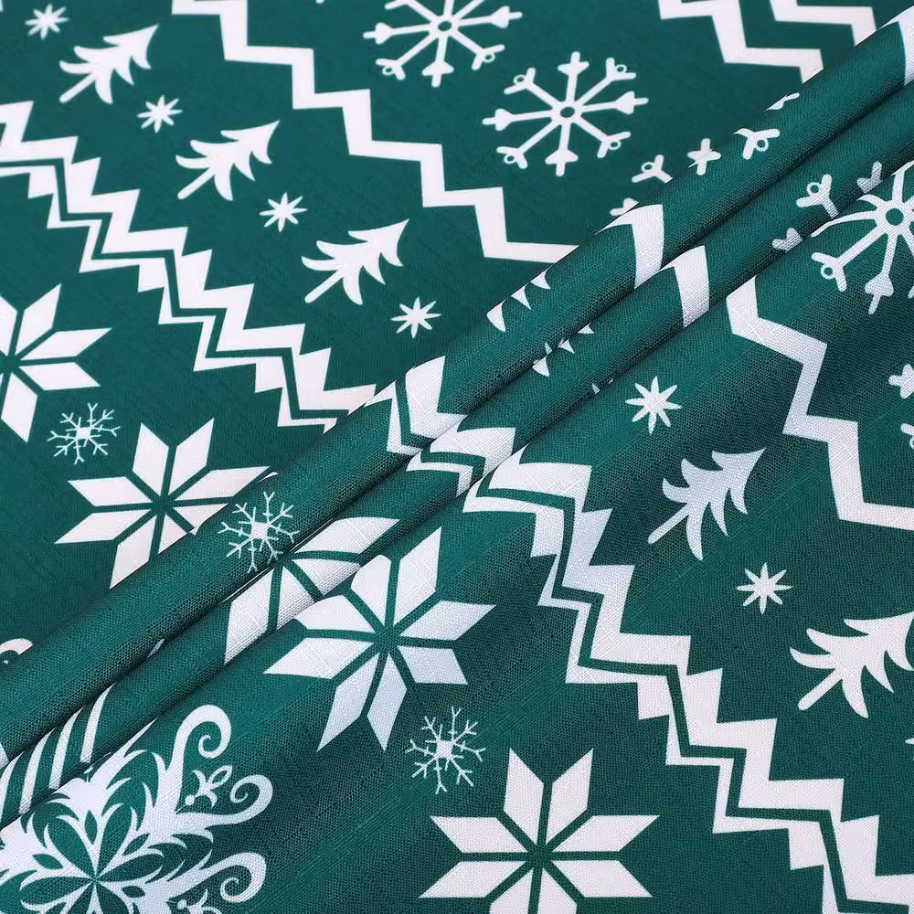 London Boutique Festive Christmas Waterproof Polyester Tablecloth in Green, 132 x 132 cm – 3