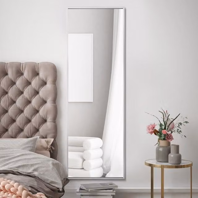 MirrorOutlet Artus Rectangular Aluminium Wall Mirror in Silver