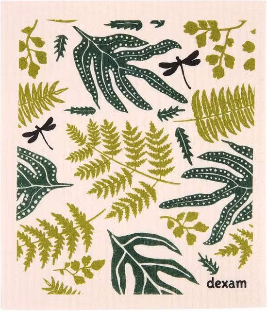 dexam Fern Design Swedish Dishcloth in Multicolour