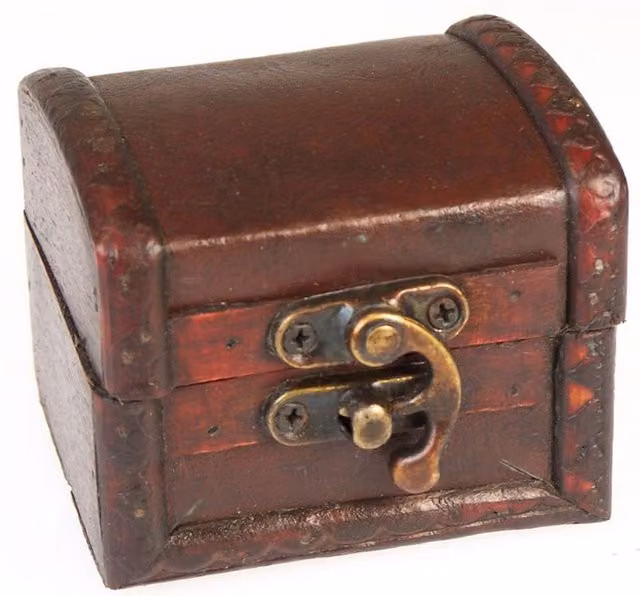 KDMK Vintage Solid Wood Rectangular Trinket Storage Box in Brown