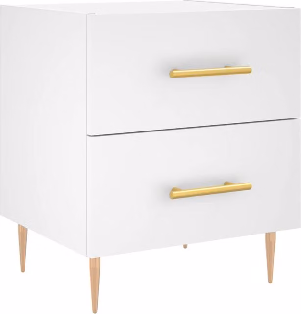 Berkfield Home White Modern Bedside Cabinet W/D/H: 40 x 35 x 47.5 cm – 1