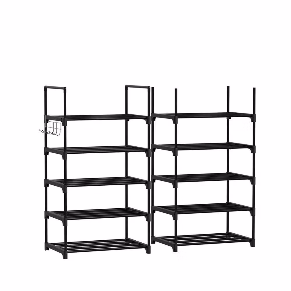 FORGEVIO 10-Tier Metal Shoe Rack Footwear Organiser in Black – 4