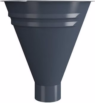 Lindab Galvanised Steel Half Round Water Hopper, 87mm, Anthracite Grey