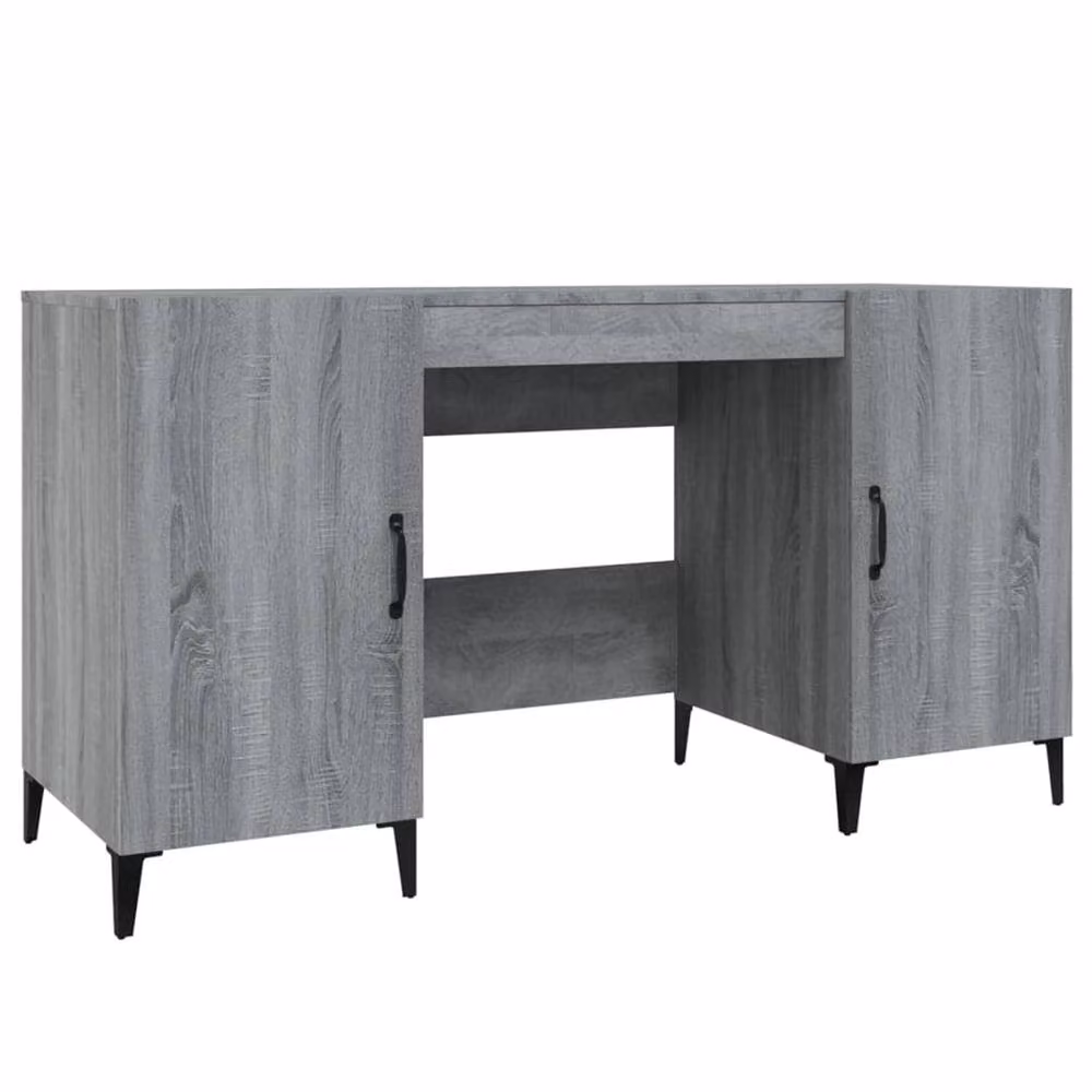 Berkfield Home Computer Desk in Grey Sonoma, W/D/H: 140 x 50 x 75 cm – 2