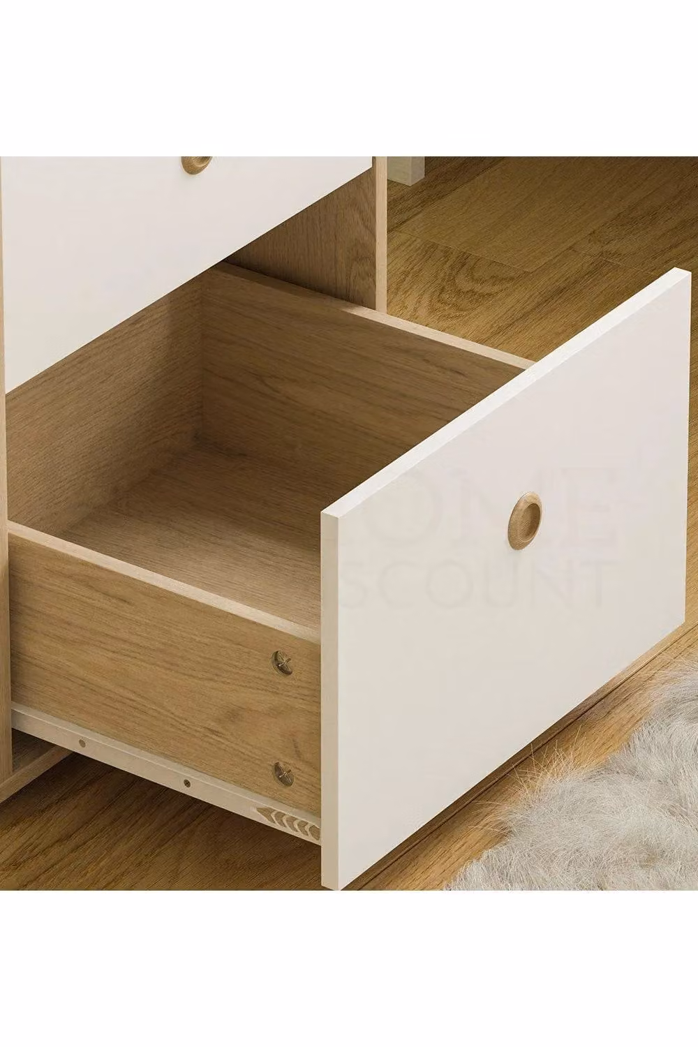 Home Discount Junior Vida Neptune 2 Drawer Bedside Table for Children in White – 3