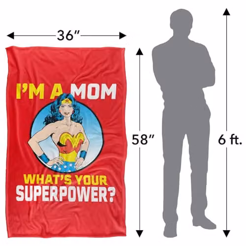 LOGOVISION Wonder Woman Justice League Super Soft Silky Touch Fleece Throw Blanket, Multicolour, W: 91.44 cm, D: 147 cm – 4