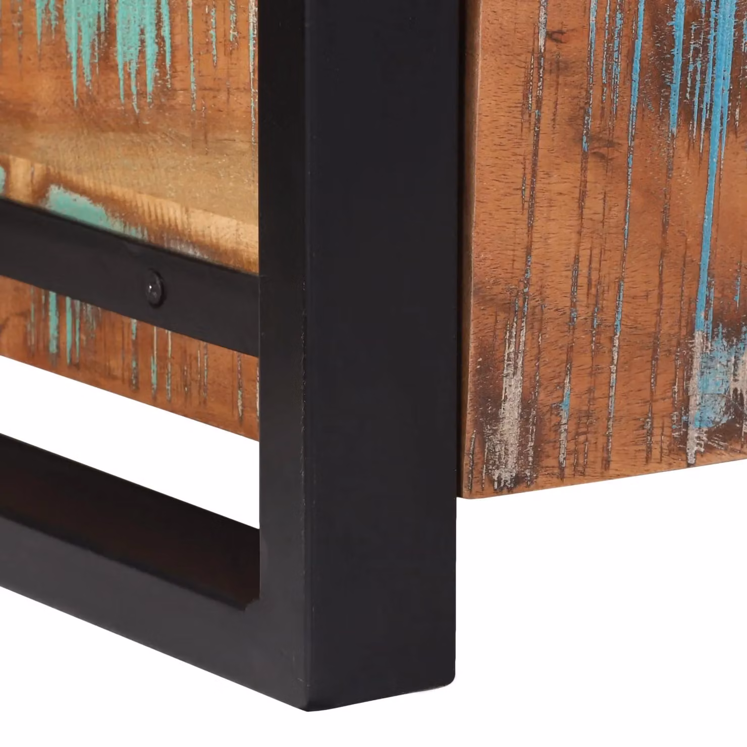 Berkfield Home Rustic Storage Chest in Brown Solid Reclaimed Wood and Metal, W/D/H: 40 x 30 x 30 cm – 6