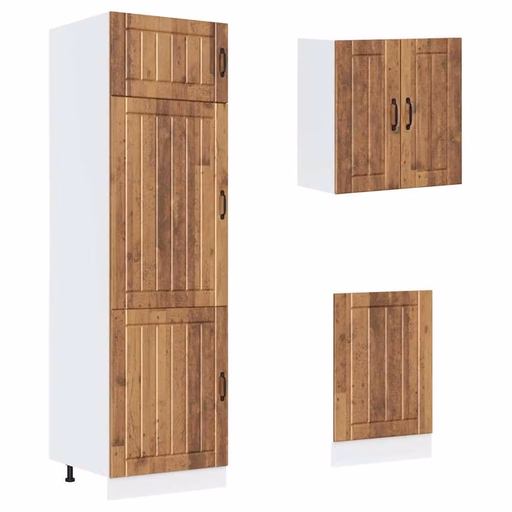 Berkfield Home Kalmar 8 Piece Rustic Kitchen Cabinet Set in Brown Old Wood – 2
