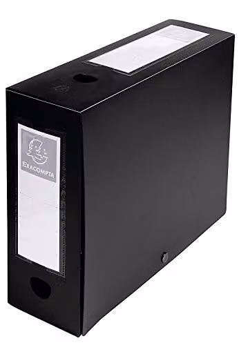 Exacompta Opaque Polypropylene A4 Archive Box with 100mm Spine in Black – 1