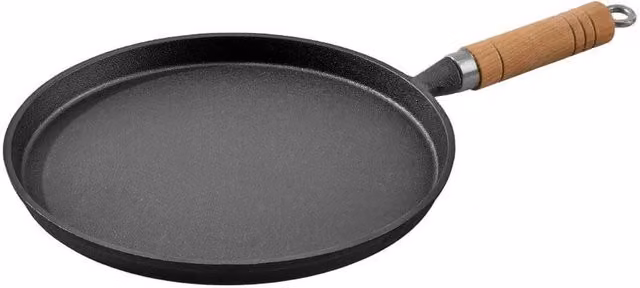 Pawnora Black Enamel Cast Iron Round Frying Pan, 25 cm