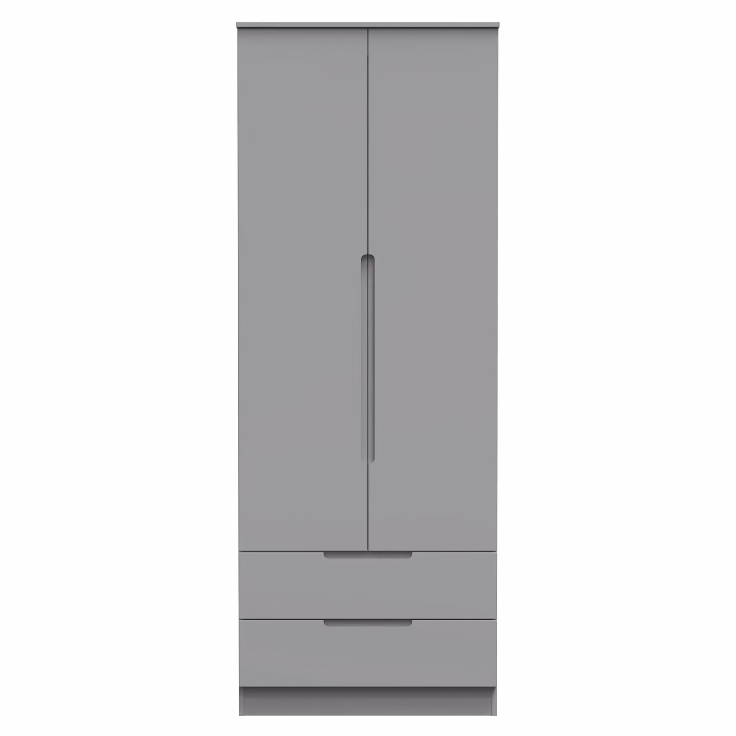 2 U Lucca Ready Assembled Tall 2 Drawer Double Wardrobe in Dark Grey – 2