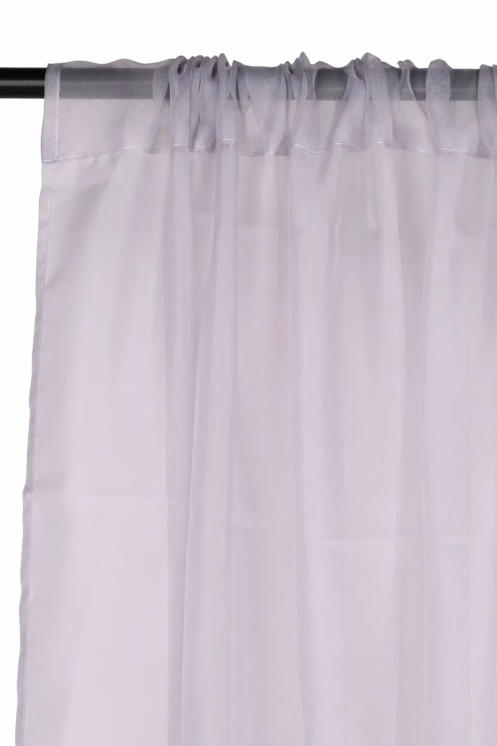 Neel Blue Semi-Transparent Voile Curtain Pair in Blue and Silver, Width: 142 cm, Drop: 229 cm – 2