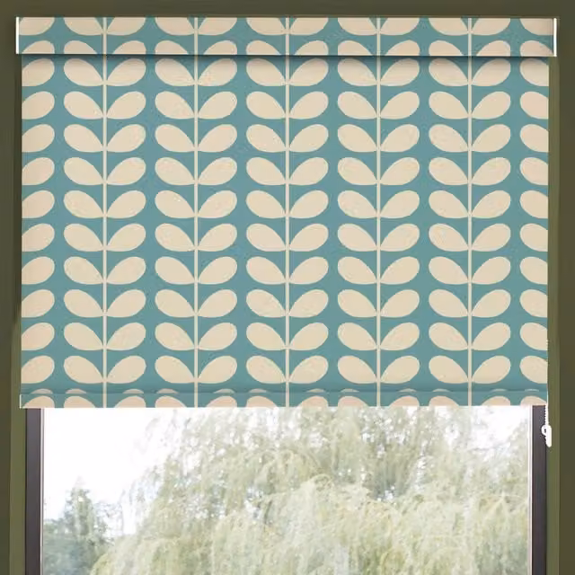 Orla Kiely Solid Stem Translucent Made to Measure Roller Blind in Duckegg Blue
