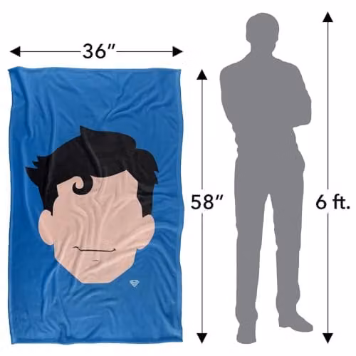 Warner Bros. Superman Face Silky Touch Super Soft Fleece Throw Blanket, Multicolour, W: 91 cm x D: 147 cm – 4