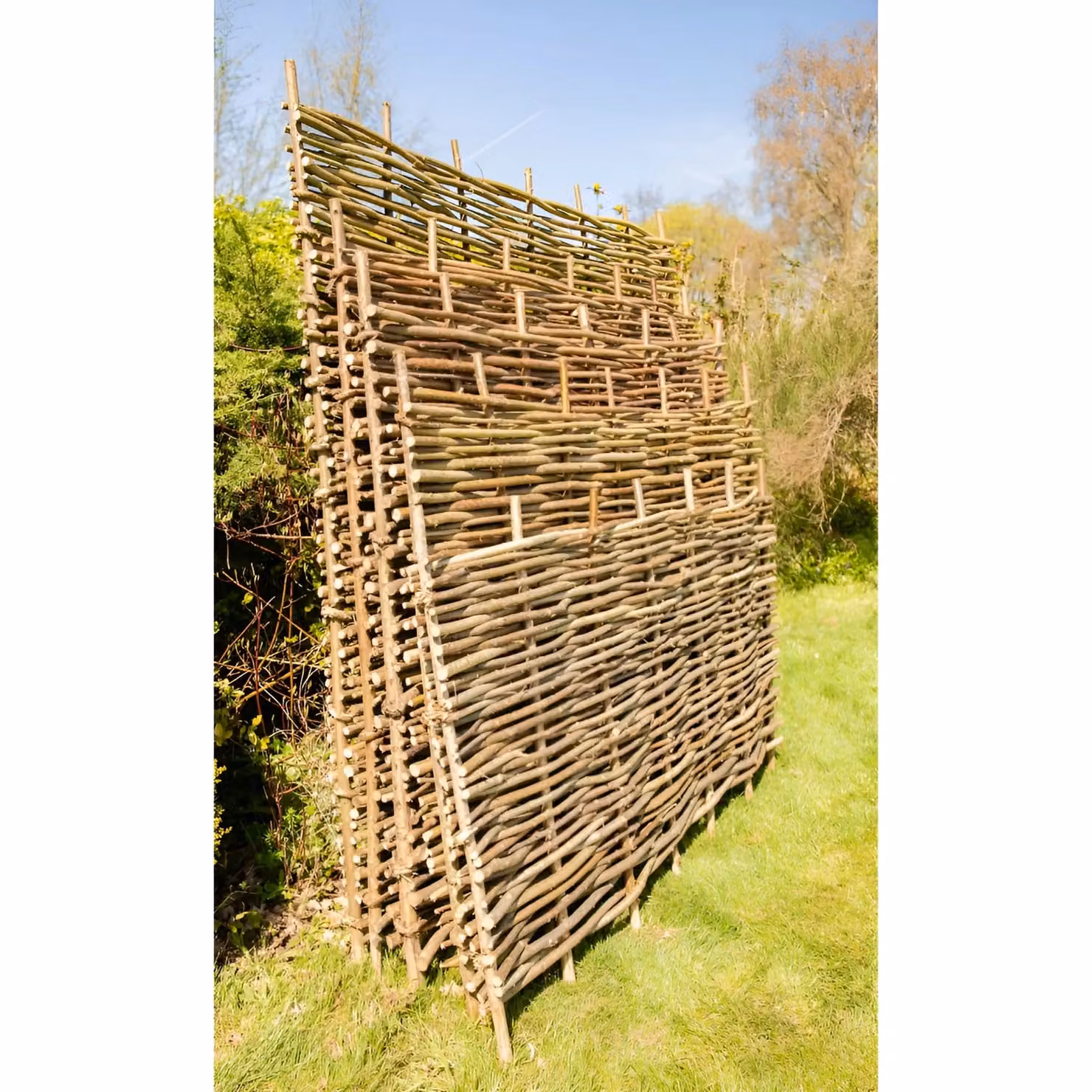 Primrose Premium Hazel Hurdle Woven Wattle Garden Fence Panel, Brown, H: 182.88 cm, W: 121.92 cm – 2